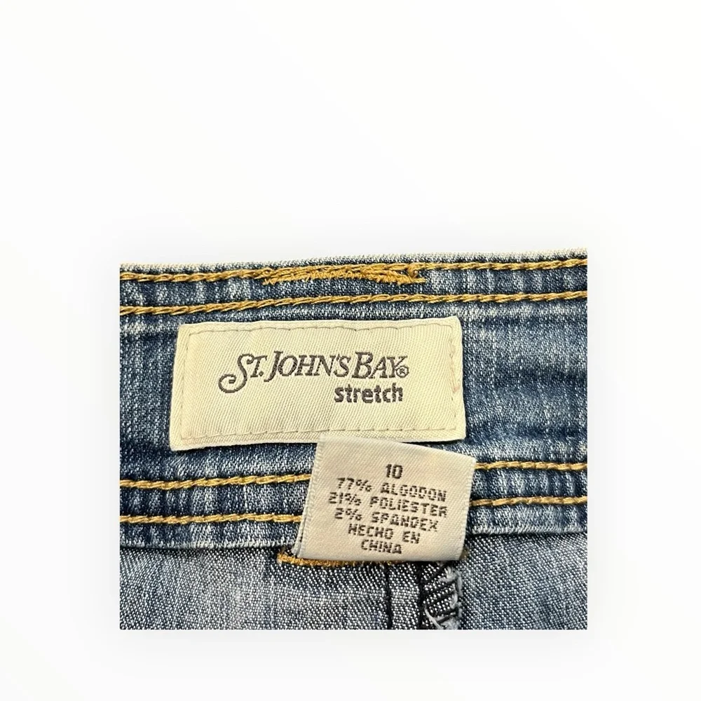 Saint John’s Bay‎ Stretch Denim Mini Skirt with Built-In Shorts Size 10